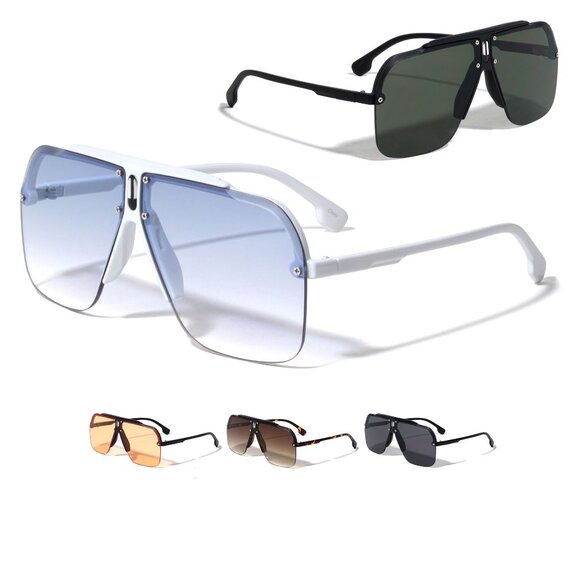 Men Sunglasses Fashion Dark Green Lens Oversize Driving Outdoor Stylish Elegant - Picture 4 of 4